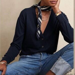 BR Forever Sweater Boyfriend Cardigan Navy XxL